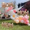 Mother's Day Balloons Rose Gold Mom Balloons Letter Balloon Conjoined Mom Foil Balloon for Mother's Day Themed Party Supplies Mothers Decorations Party Sets-3 PCS